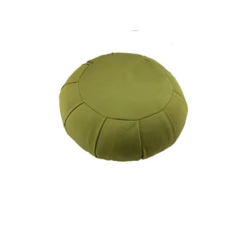 Coussin ZAFU Méditation Vert de Style Japonais sur fond blanc