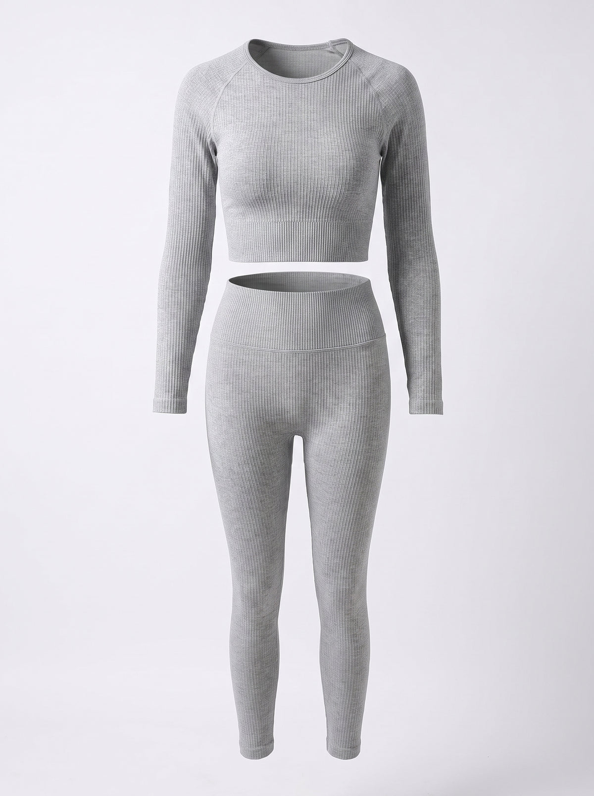 Ensemble de Yoga sans couture Femme Gris Clair