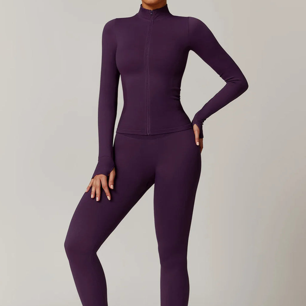 Ensemble Yoga Violet Stretch - Confort et Élégance