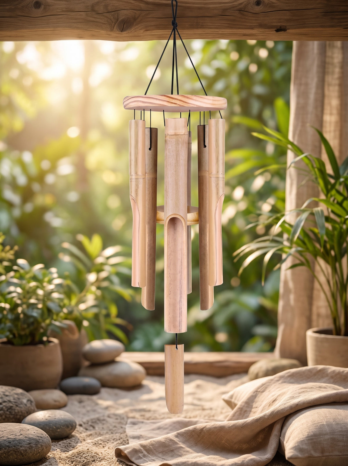 Carillon Éolien en Bambou, 6 Tubes