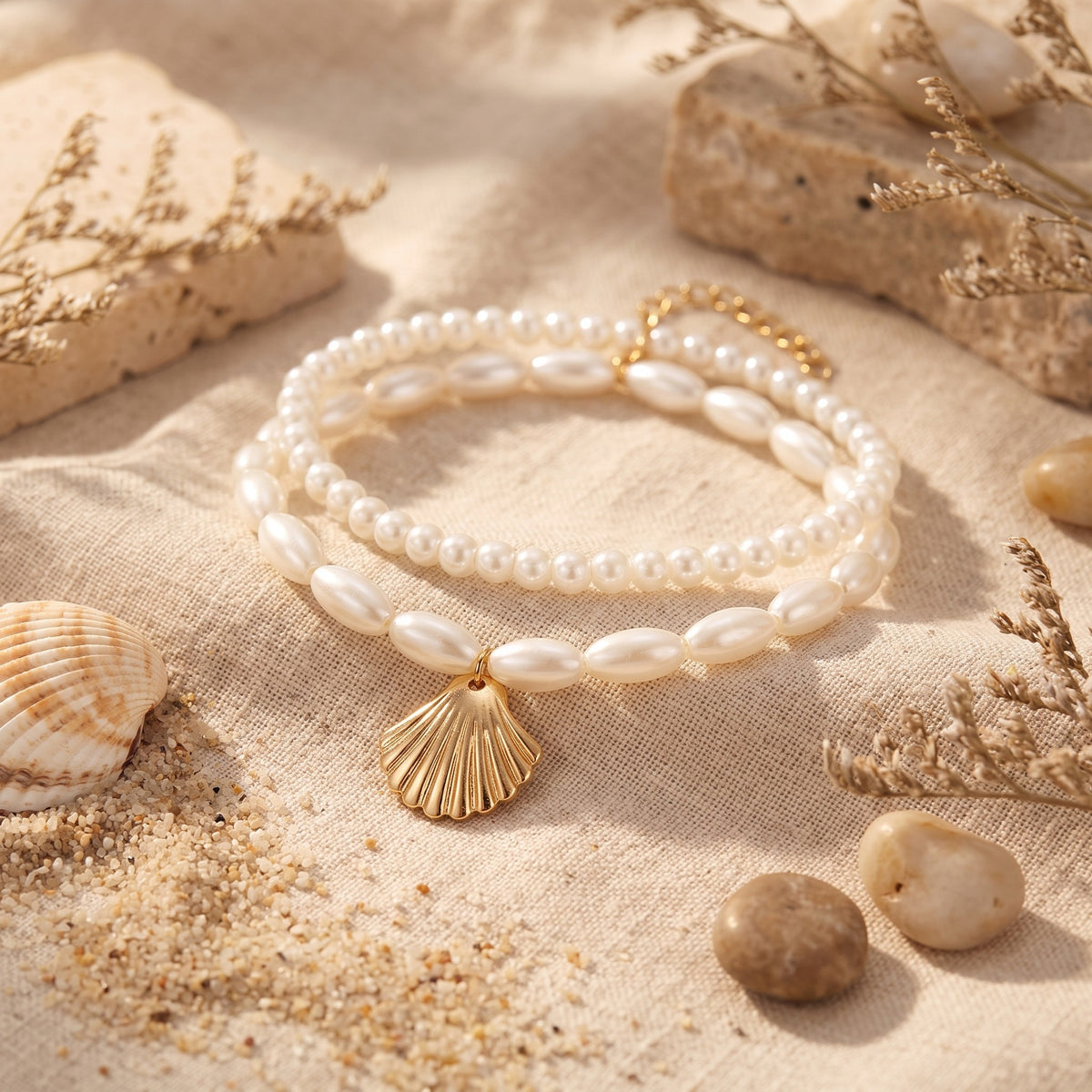 Bracelets de Cheville Perles et Coquillage