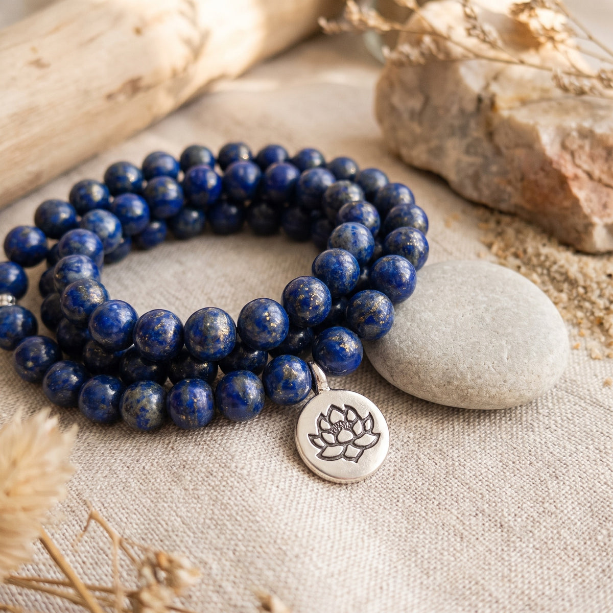Bracelet Mala Lapis-Lazuli, 108 Perles
