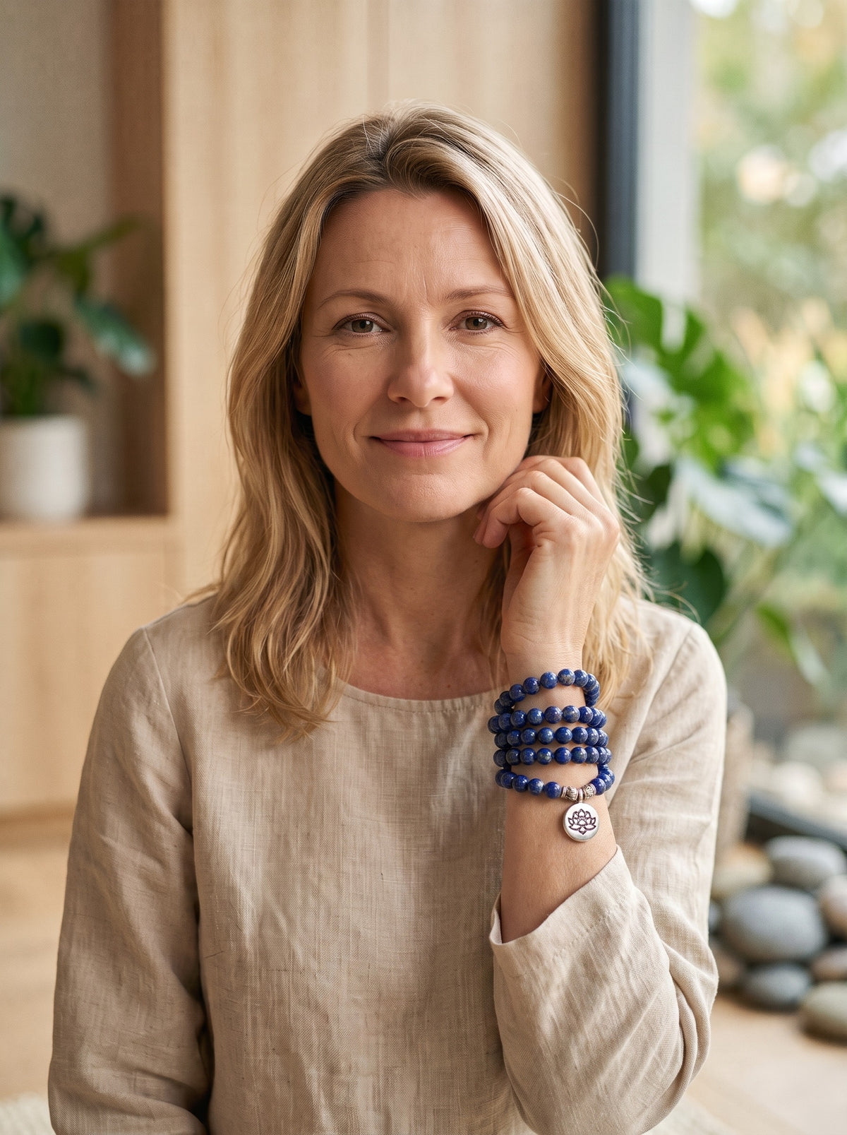 Bracelet Mala Lapis-Lazuli, 108 Perles
