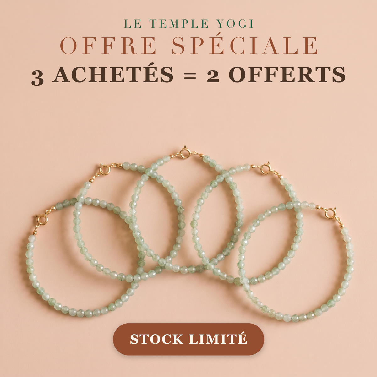Offre 3 achetés 2 offerts bracelet jade