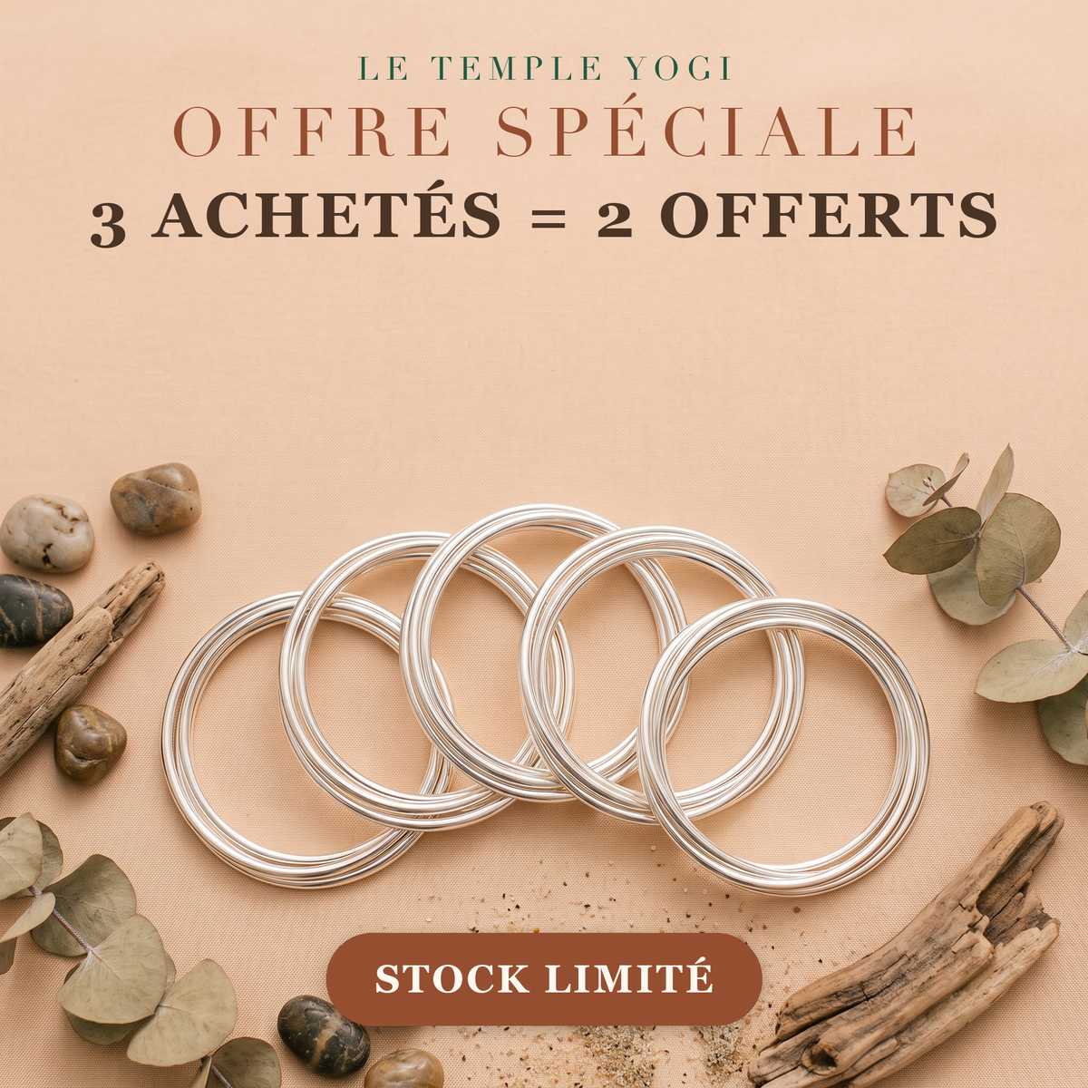 Offre 3 achetés 2 offerts trio de joncs