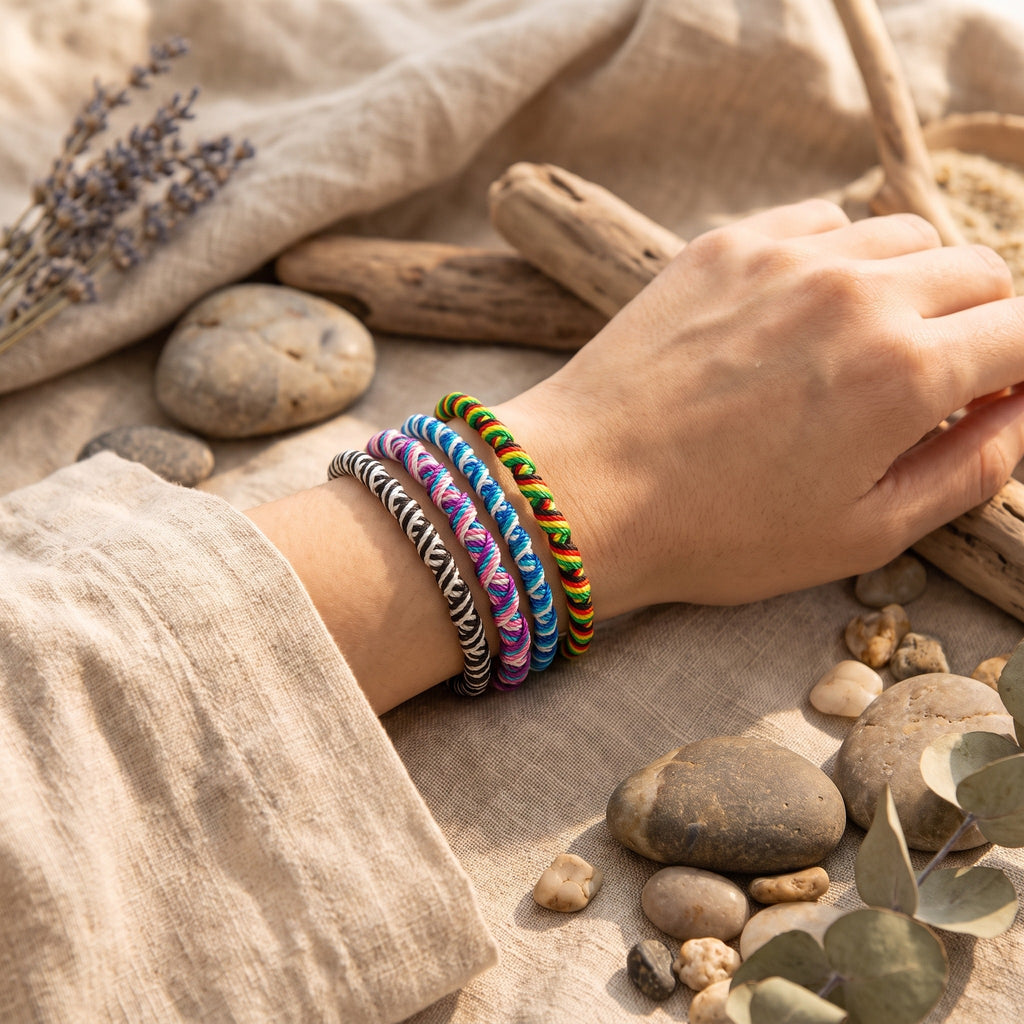 Lot de 4 bracelets brésiliens d'amitié