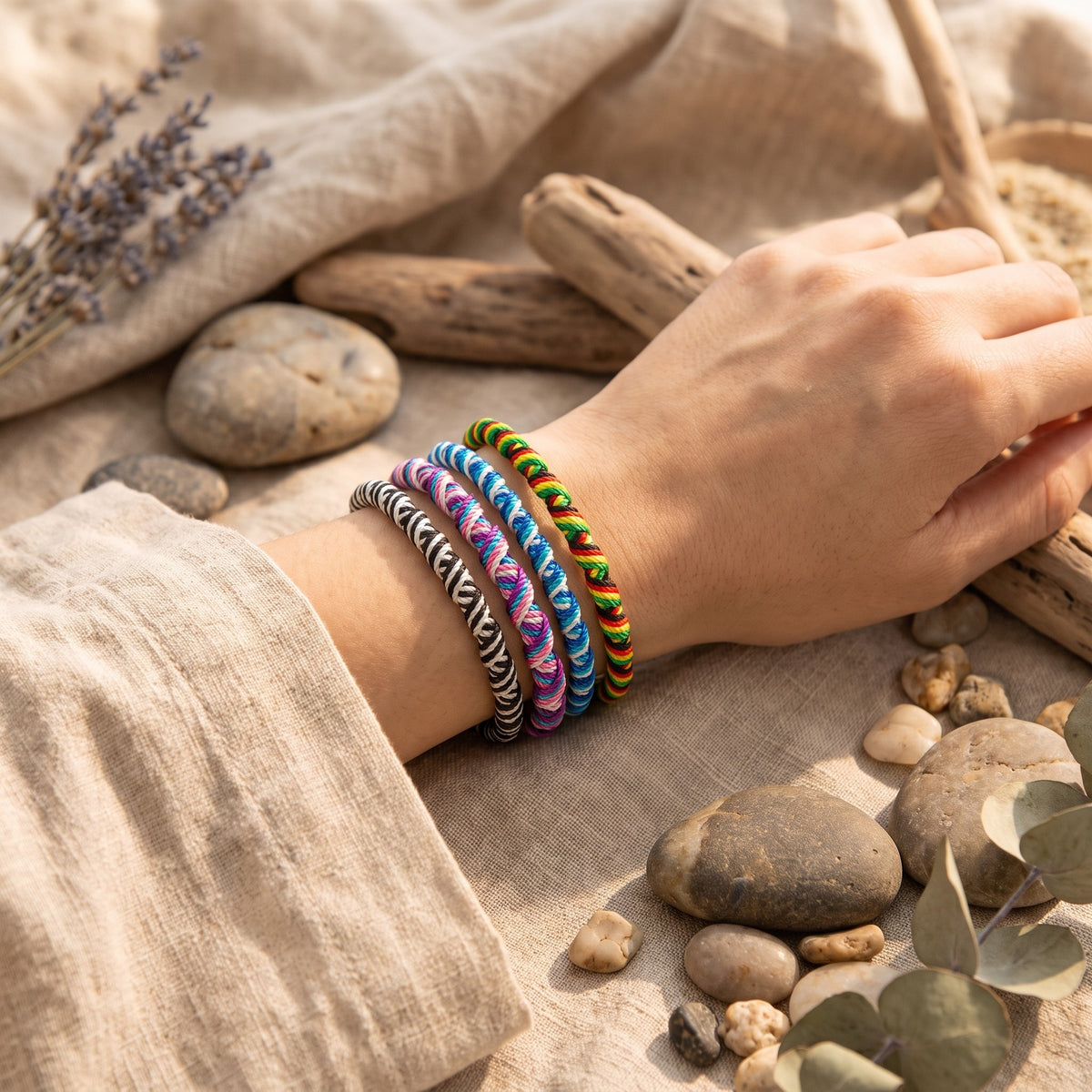 Lot de 4 bracelets brésiliens d'amitié
