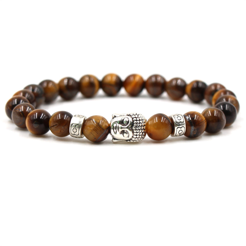 Bracelet Bouddha avec Perles d'Œil de Tigre – Courage et Clarté Mentale