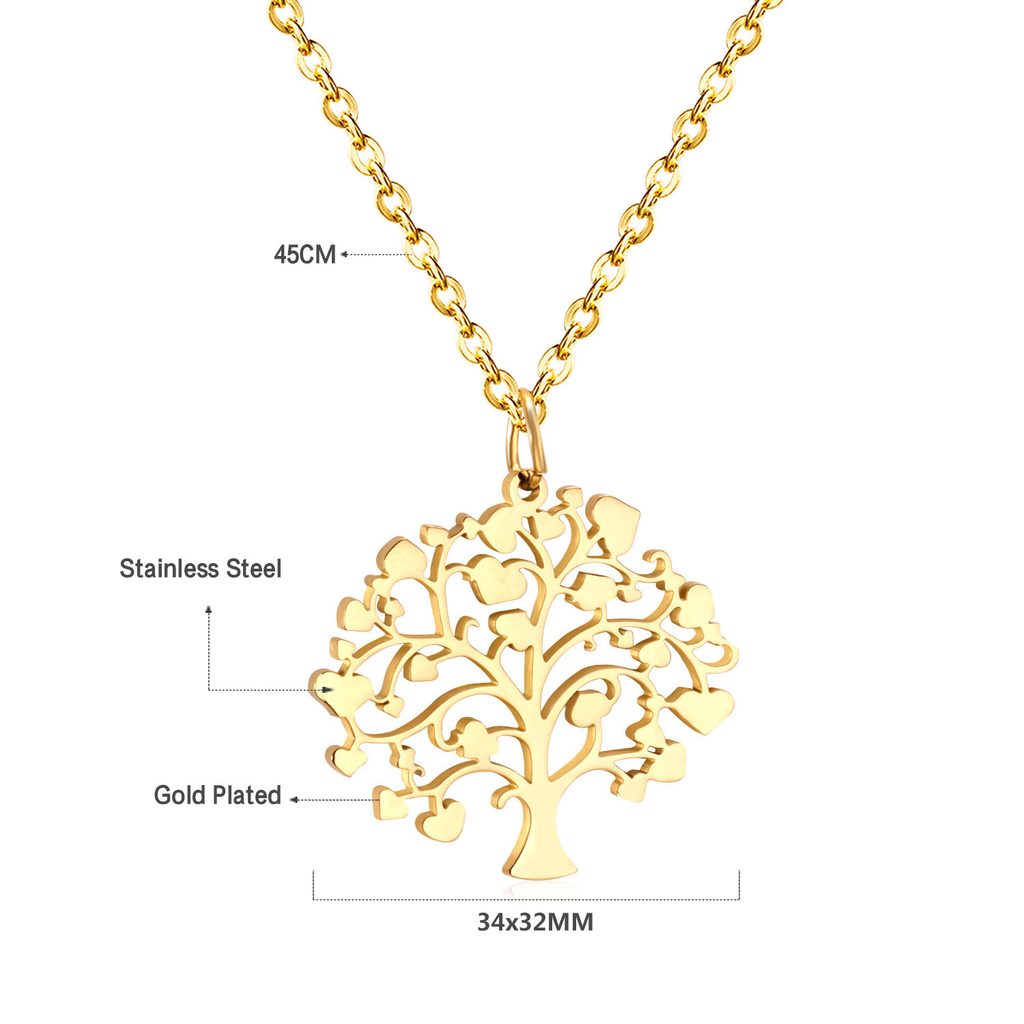Collier Arbre de Vie doré, symbole d'Ancrage et de Lien