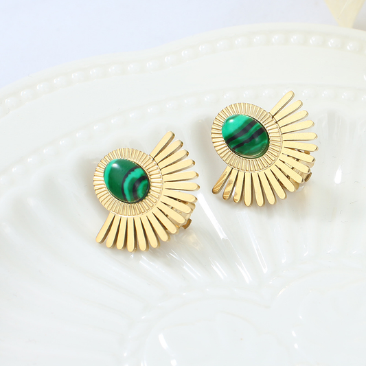 Boucles d'oreille en Agate Mousse