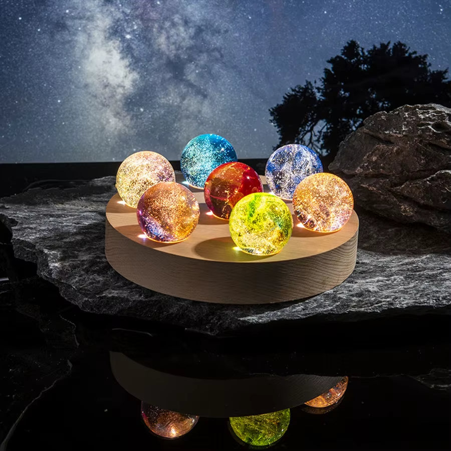 Lampe d’Ambiance Ronde avec Planètes sur fond de ciel étoilé Image