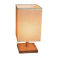 Lampe de table zen LED avec socle carré en bois