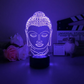 Lampe d'ambiance LED 3D avec visage de bouddha