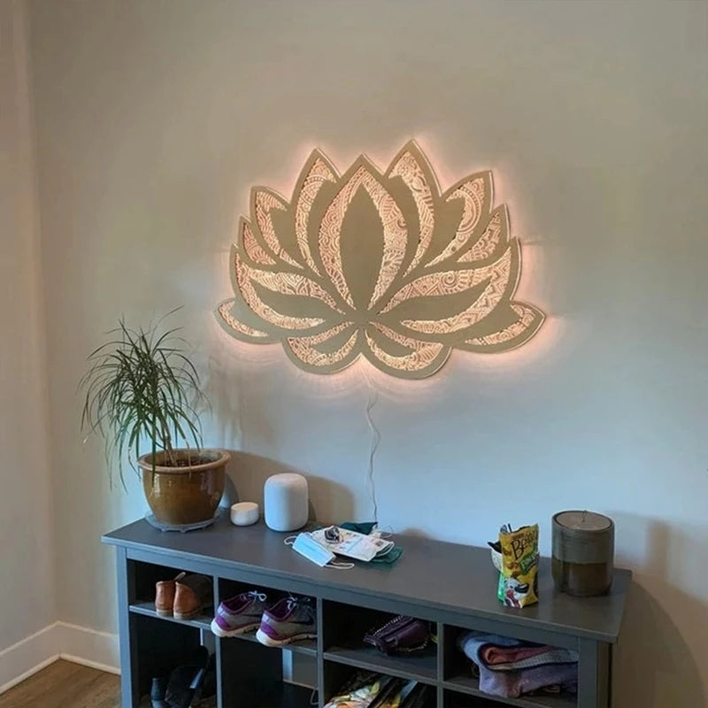 Lampe d'ambiance murale en forme de fleur de lotus