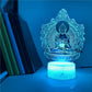 Lampe zen 3D bouddha avec seize couleurs réglables