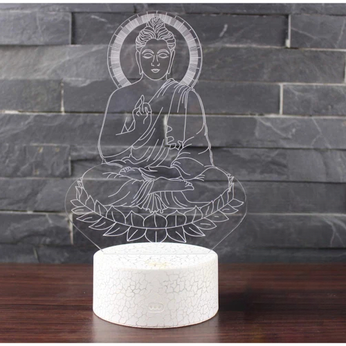 Lampe zen 3D sept couleurs avec projection de bouddha