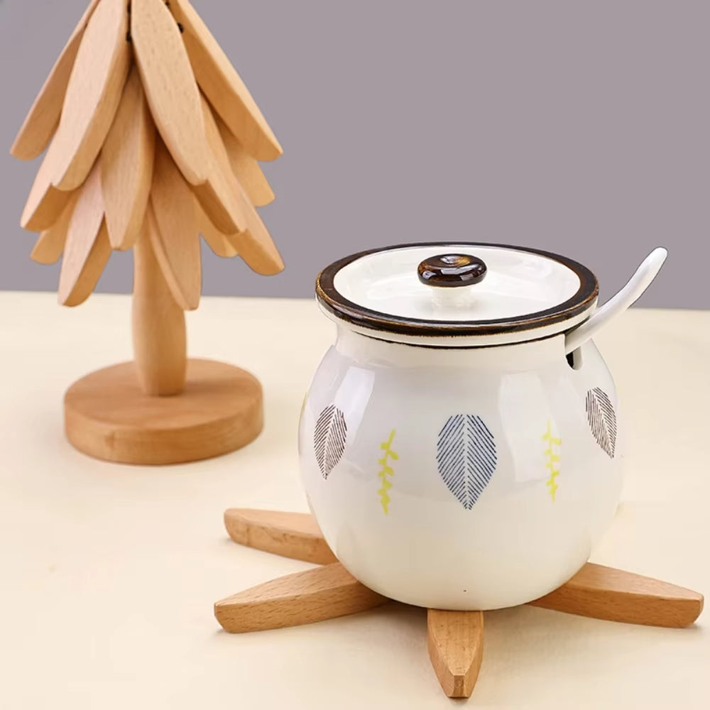 Lot de 3 Dessous de Verre Pliables en Bois