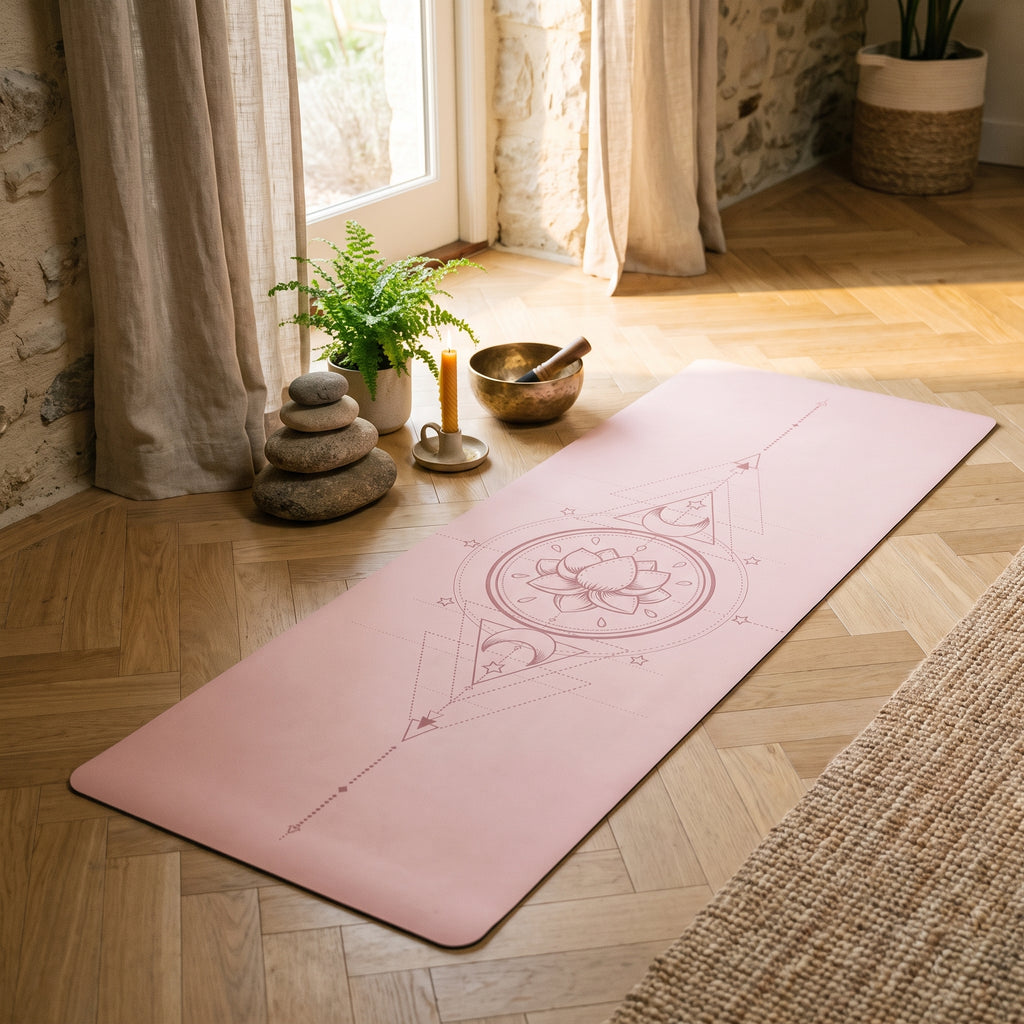 Tapis de Yoga avec imprimé fleur de lotus