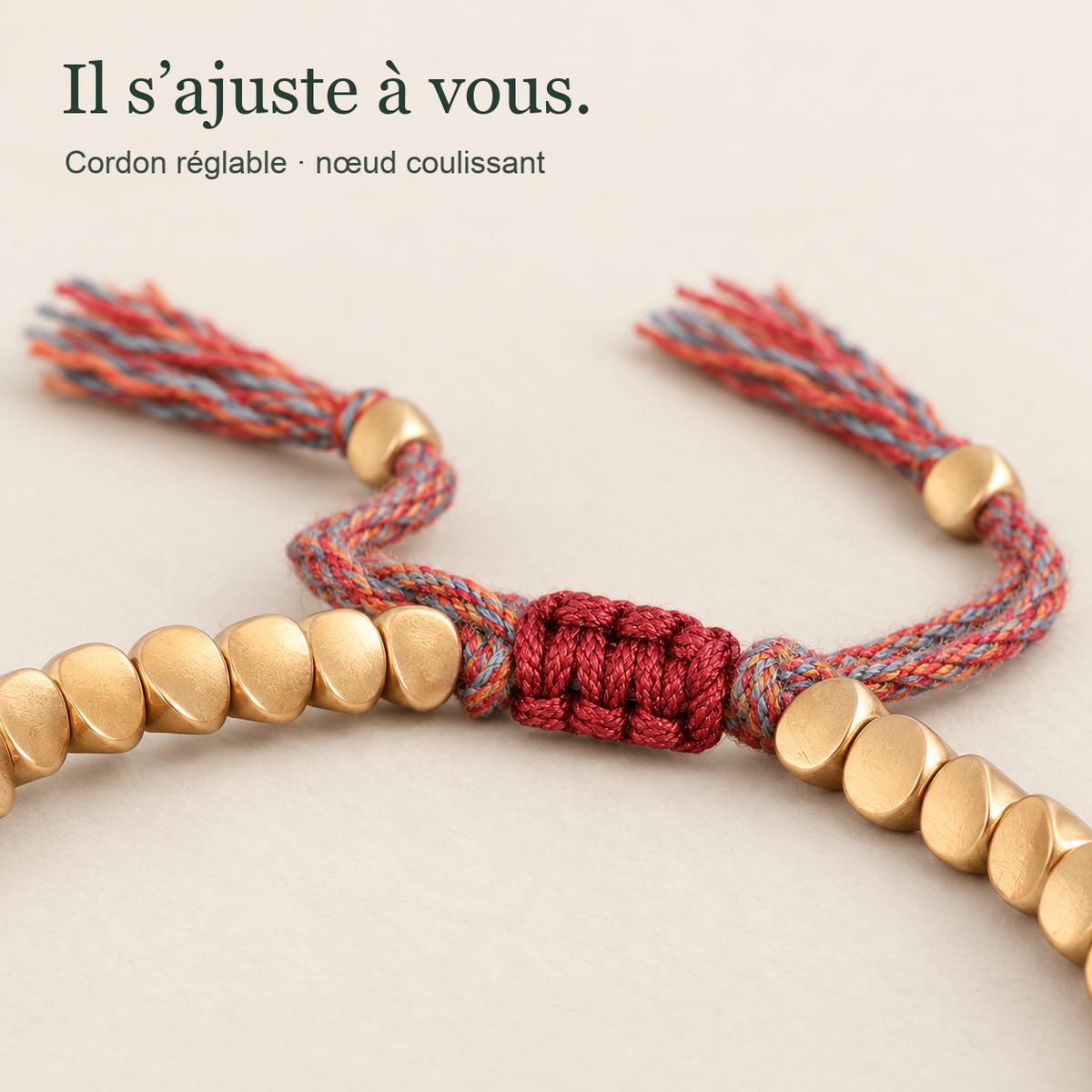 Il s’ajuste à vous — bracelet tibétain en perles de cuivre