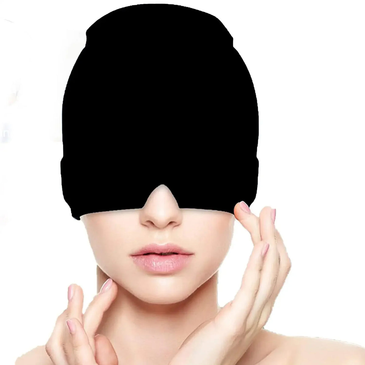 Masque Anti Migraine Bonnet sur une femme