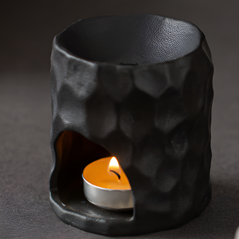 Brûle-parfum céramique pierre brute, diffuseur d'huiles – vue 17