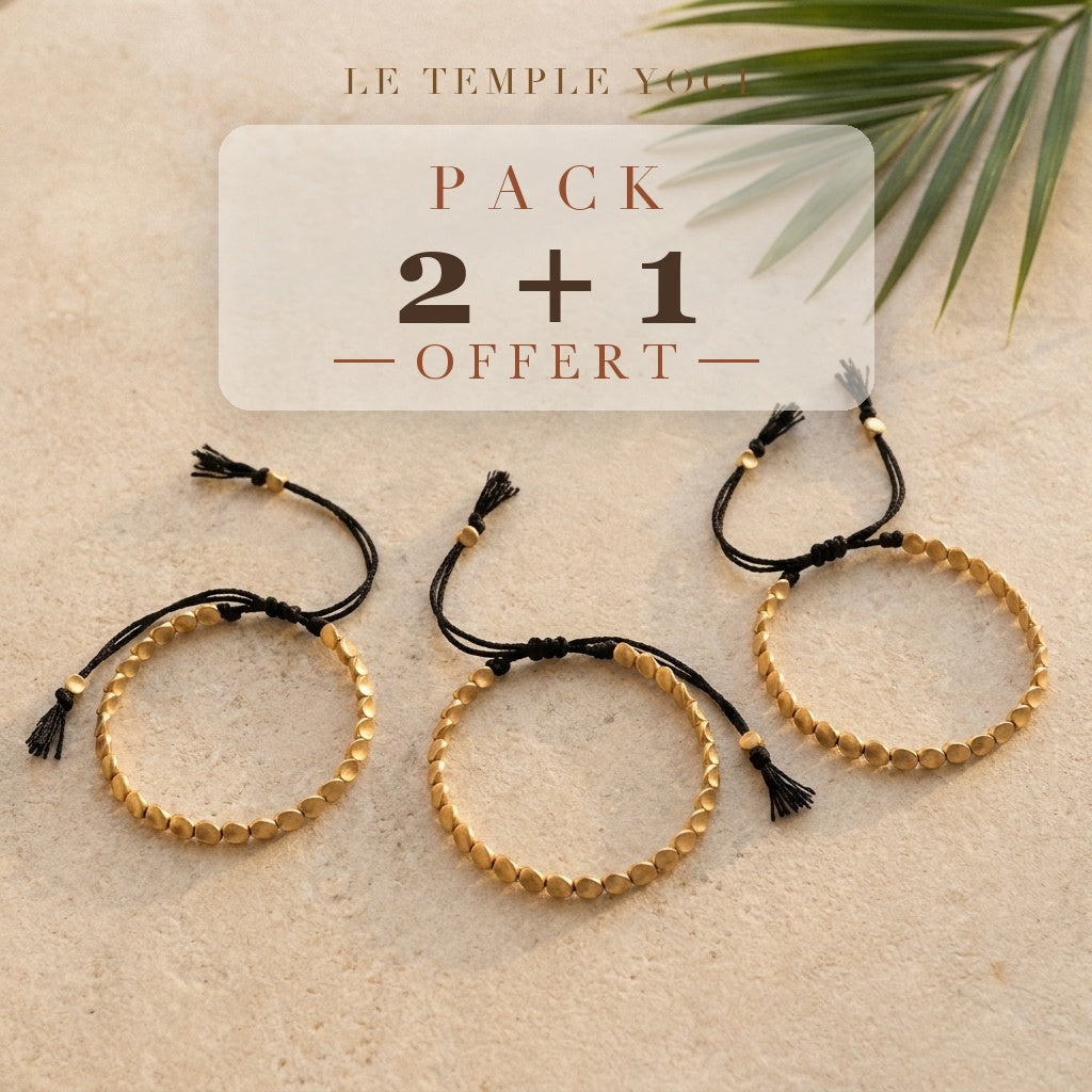 Pack 2+1 offert bracelet cuivre cordon noir