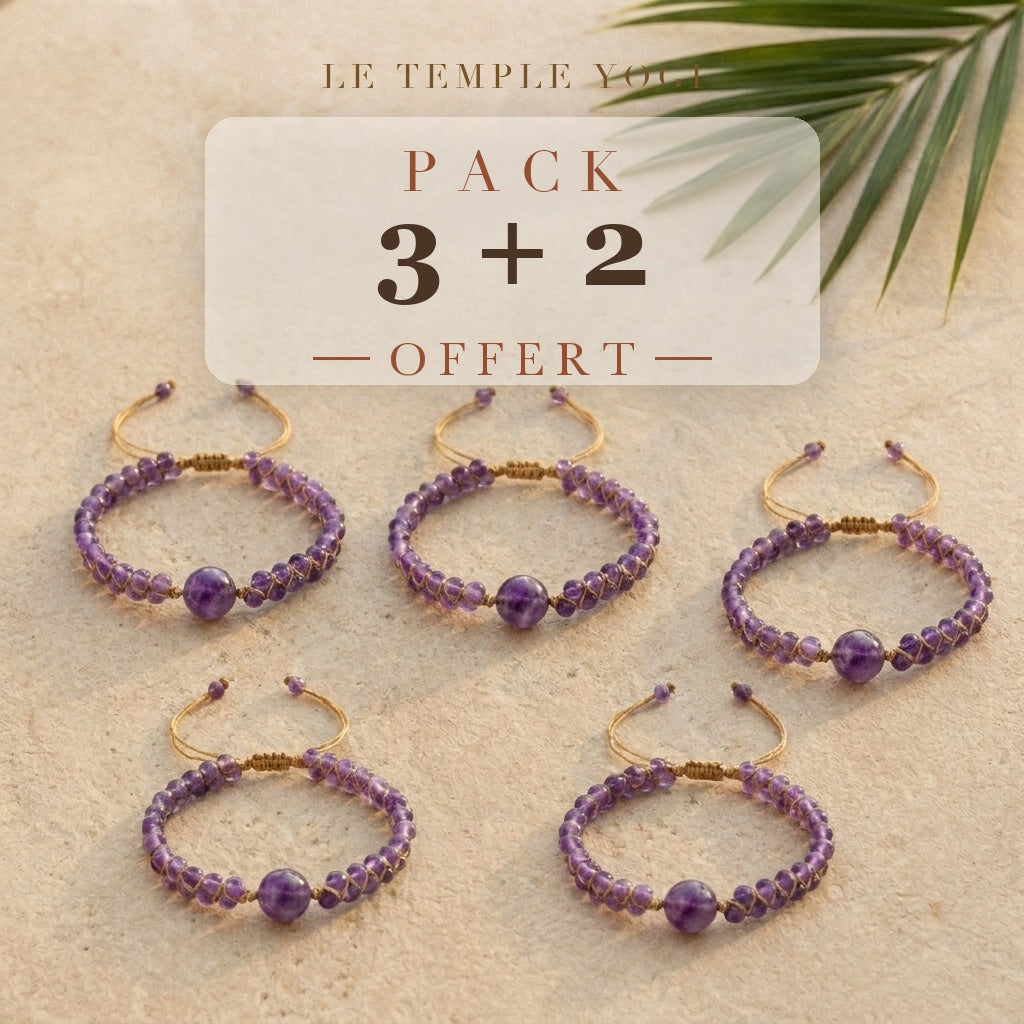 Pack 3+2 offert bracelet améthyste