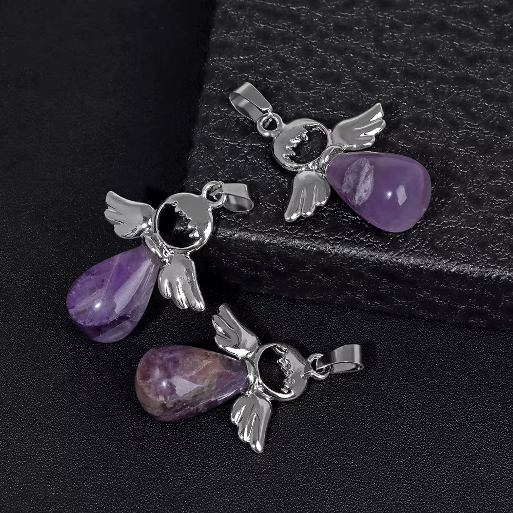 Pendentif Ange Protecteur en Pierre Naturelle
