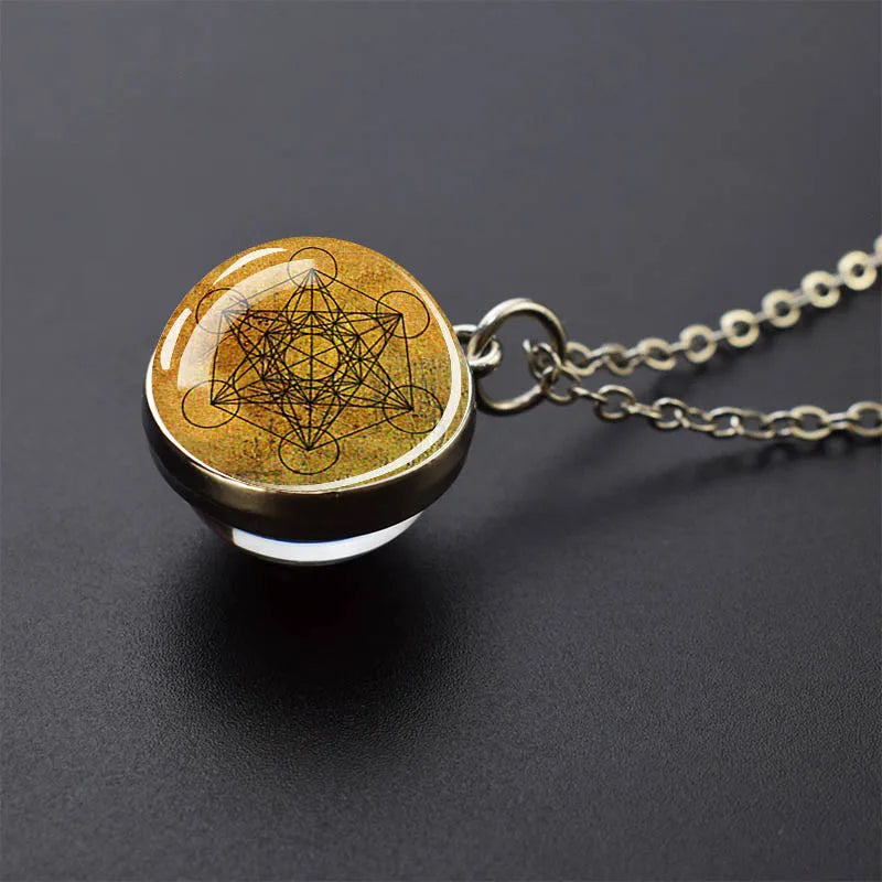 Pendentif Cube de Metatron et Géométrie Sacrée
