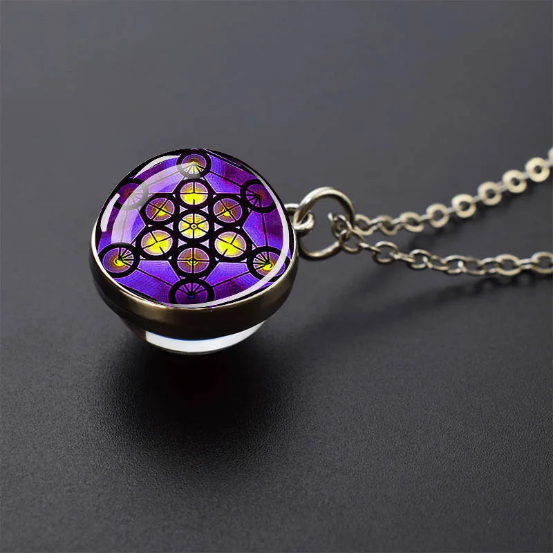 Pendentif Cube de Metatron et Géométrie Sacrée