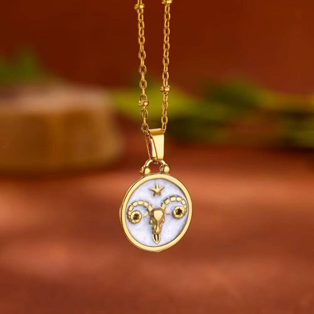 Pendentif Signe Astrologique Rond et Vintage