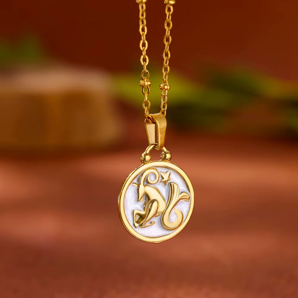 Pendentif Signe Astrologique Rond et Vintage