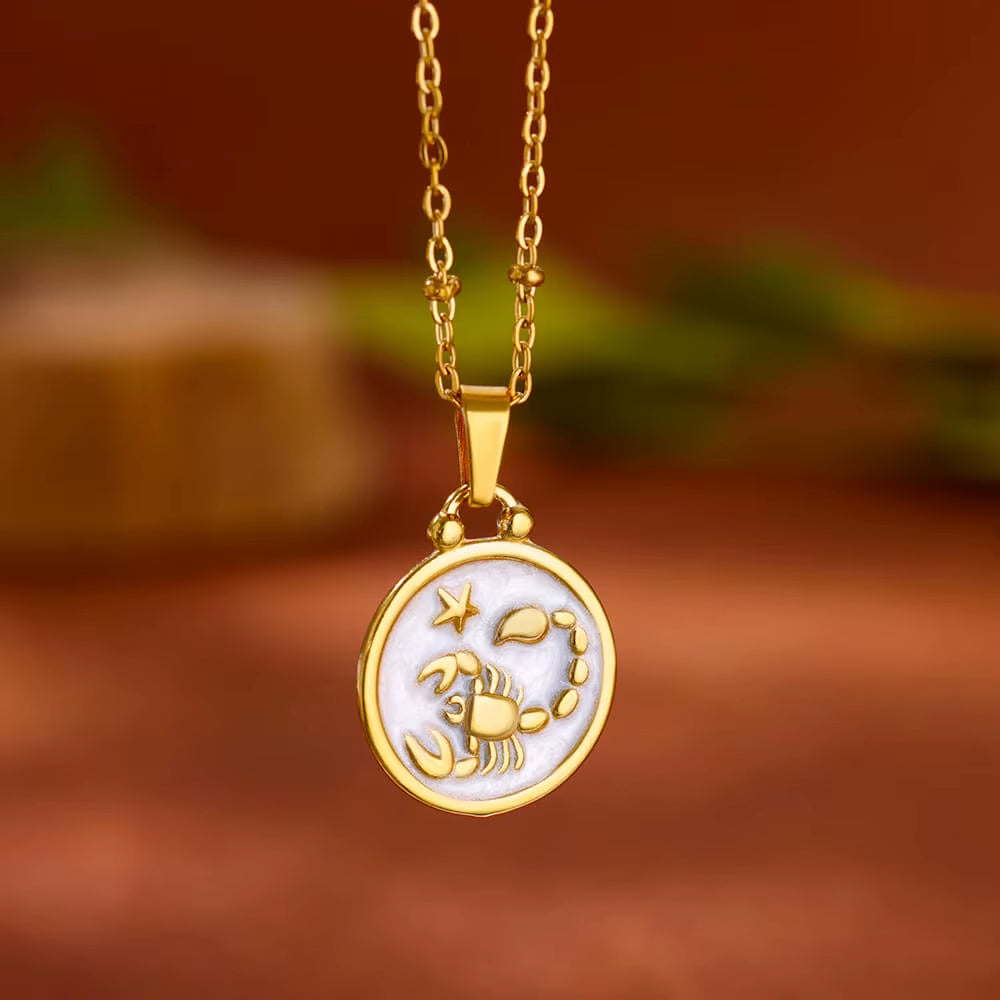 Pendentif Signe Astrologique Rond et Vintage