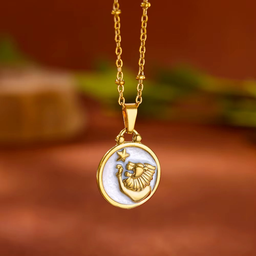 Pendentif Signe Astrologique Rond et Vintage