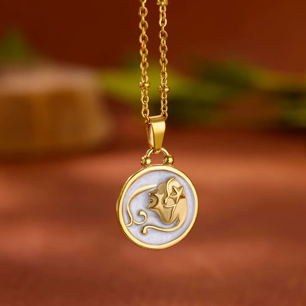 Pendentif Signe Astrologique Rond et Vintage