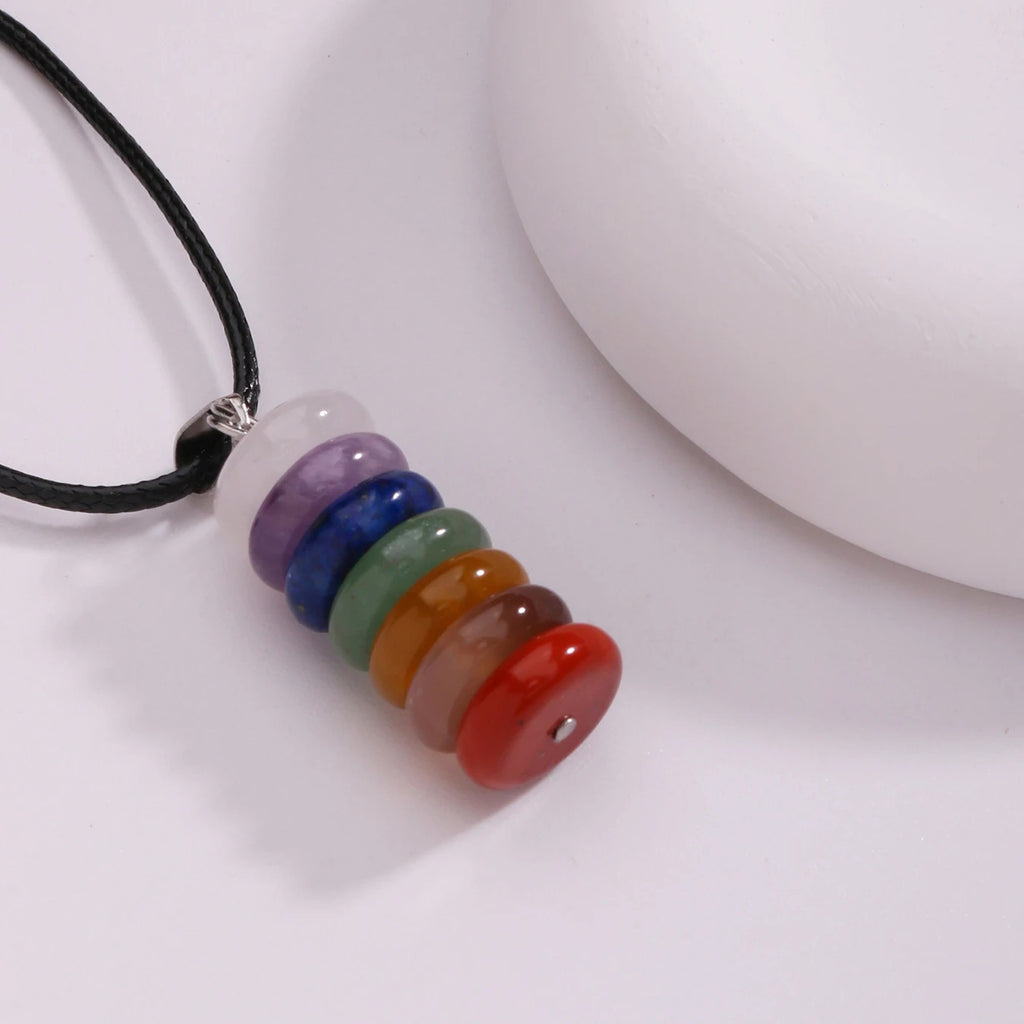 Collier 7 Chakra en Pierres Naturelles Arc-en-Ciel