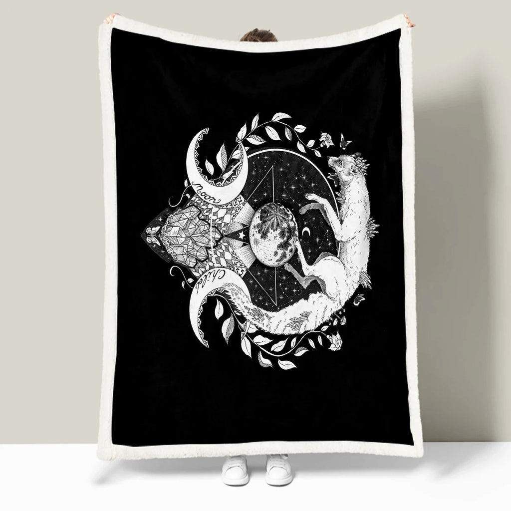 Plaid en sherpa avec imprimé cosmique