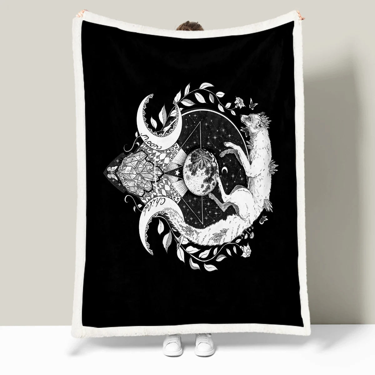 Plaid en sherpa avec imprimé cosmique