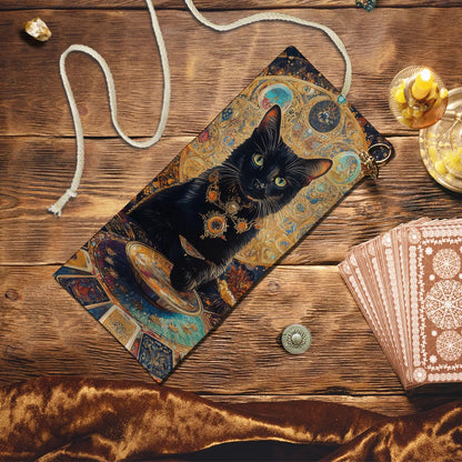 Sac de Rangement Tarot Chat Noir Mystique