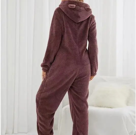Pyjama polaire combinaison de style ourson avec capuche