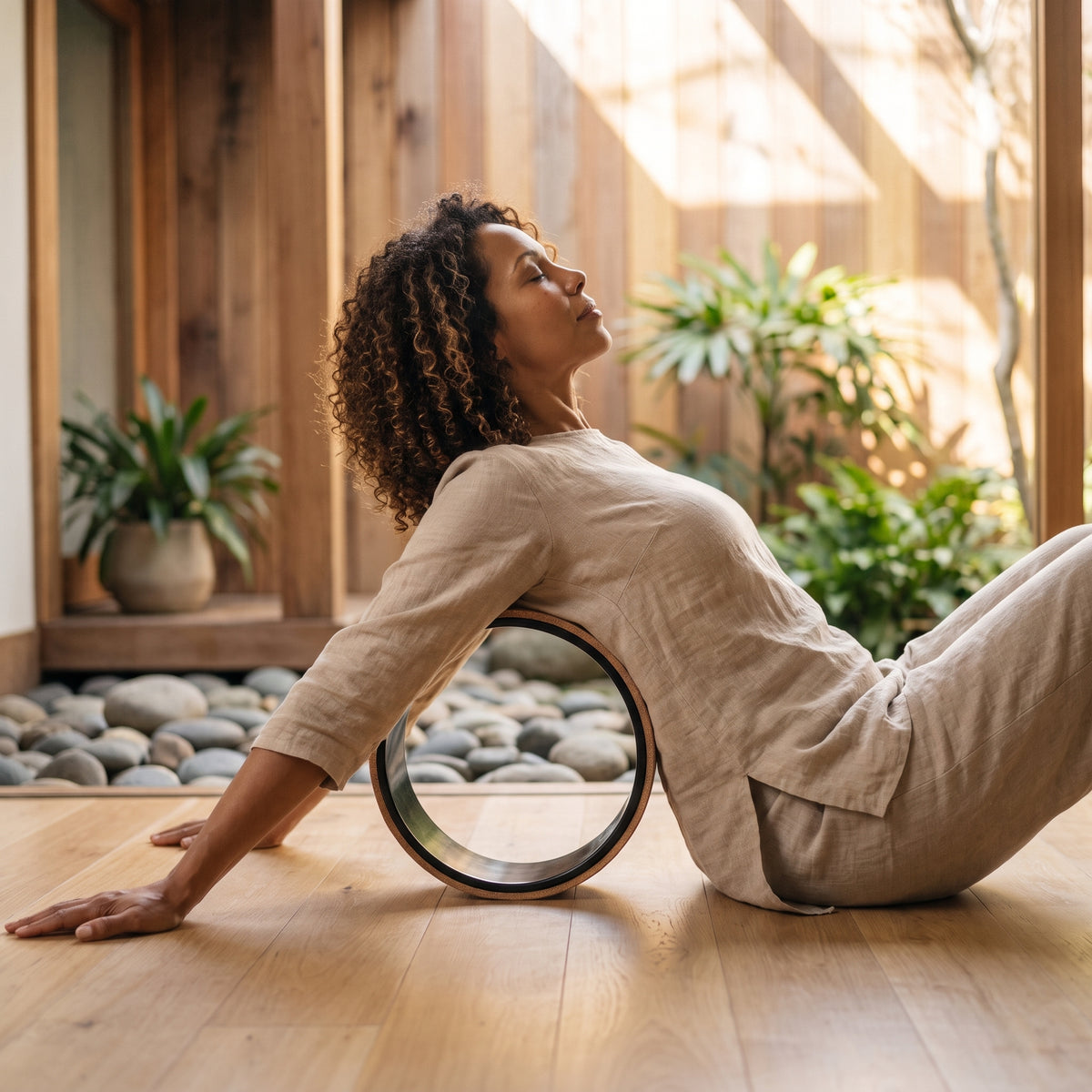 Roue de Yoga en Liège Naturel