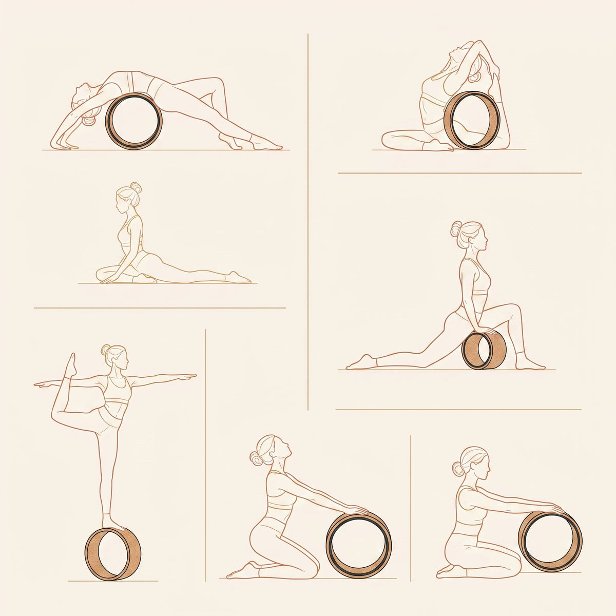 Roue de Yoga en Liège Naturel