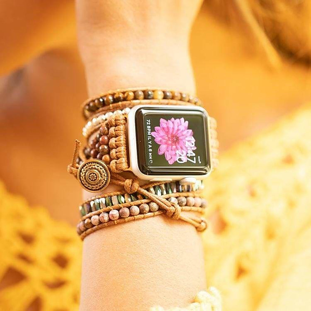 Bracelet Apple Watch Bohème, Œil de Tigre