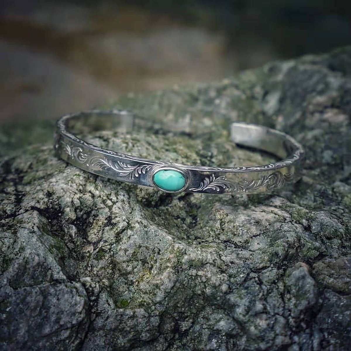 Bracelet Jonc Turquoise, Argent 925