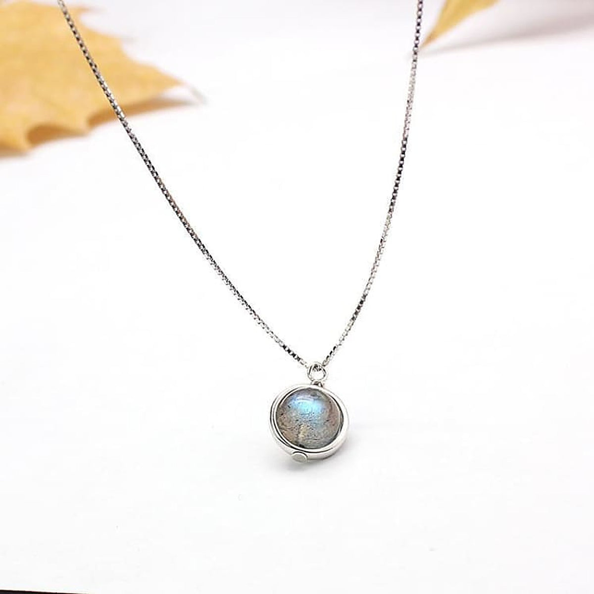 Collier Labradorite, Reflets d'Aurore