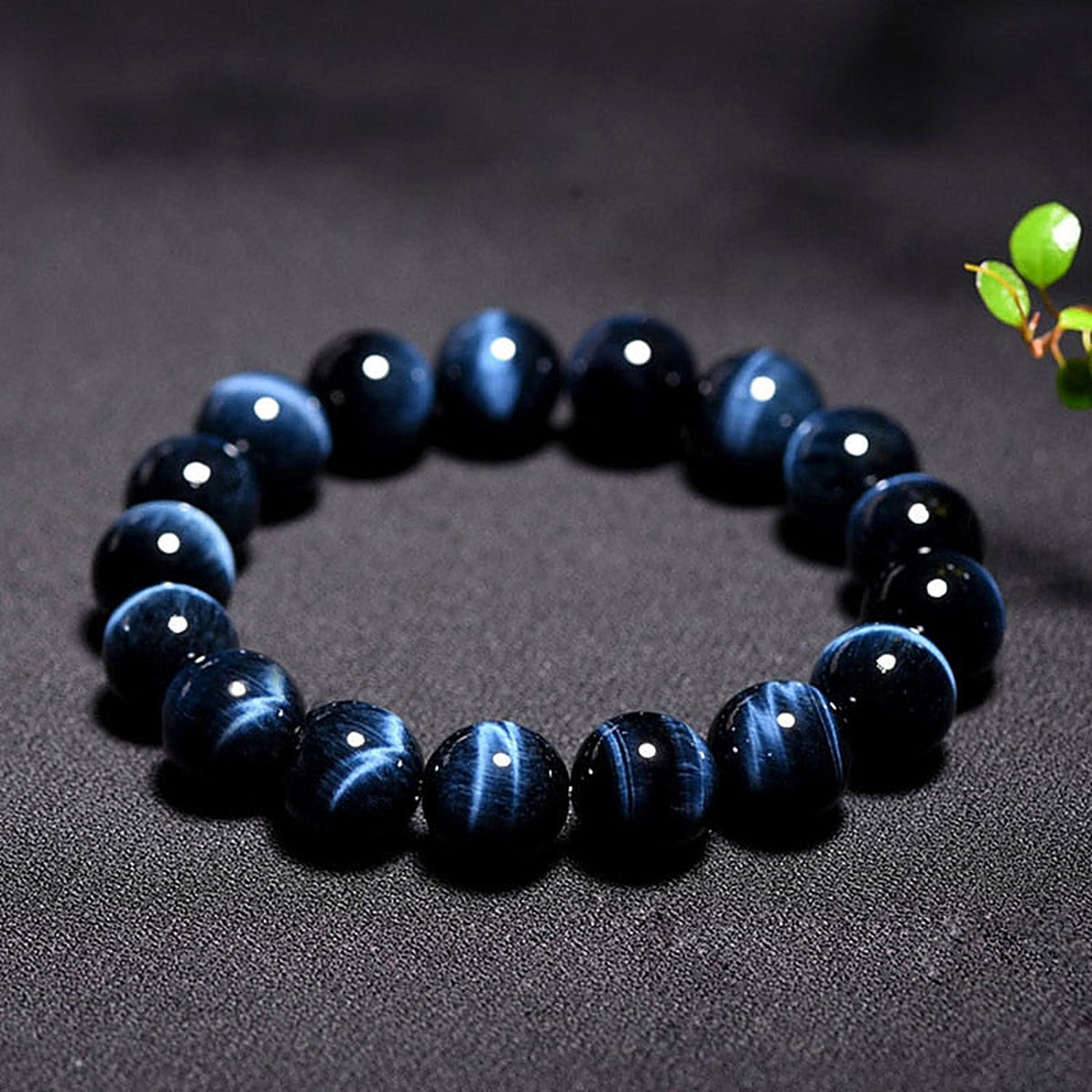 Bracelet Homme Œil de Tigre Bleu