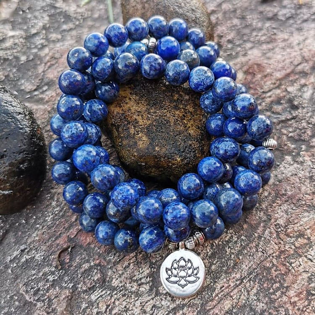 Bracelet Mala Lapis-Lazuli, 108 Perles