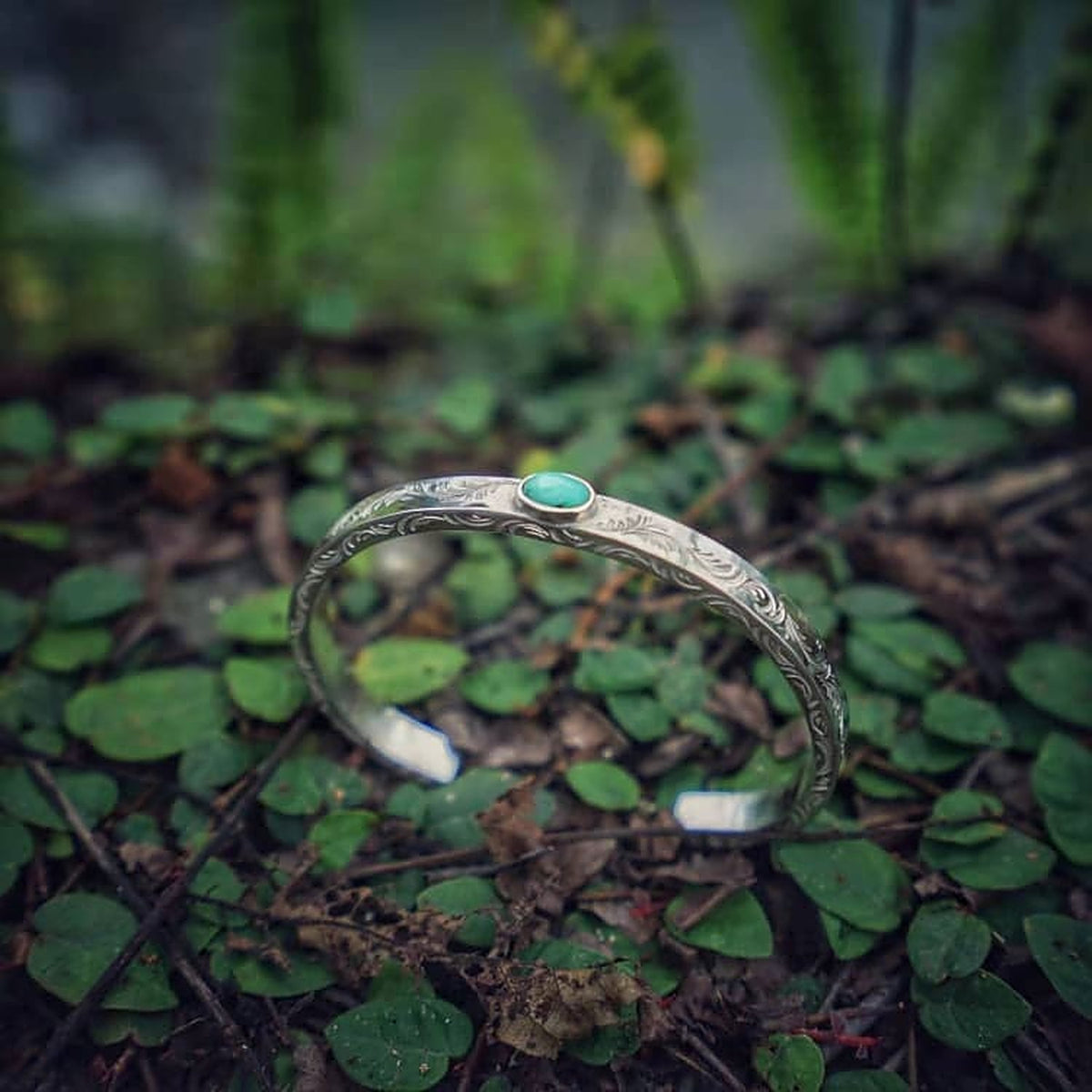 Bracelet Jonc Turquoise, Argent 925