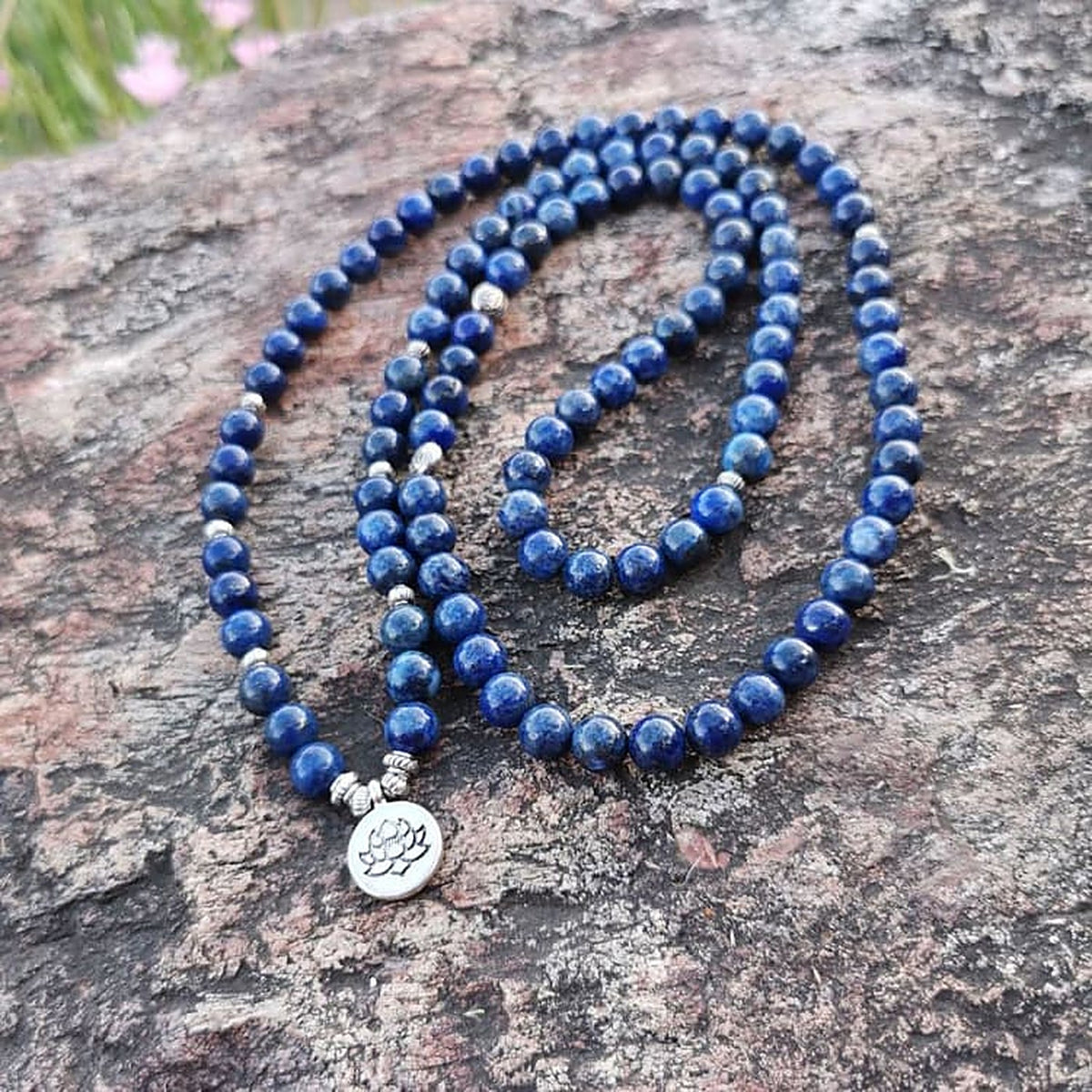 Bracelet Mala Lapis-Lazuli, 108 Perles