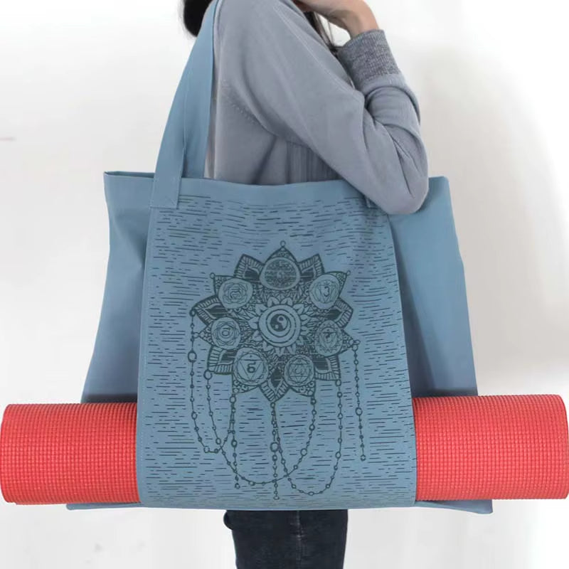 Sac Yoga en Toile de Coton porté par une femme Image